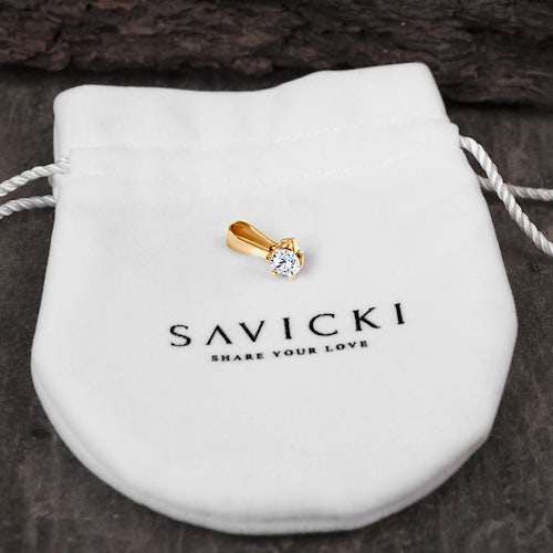 Zawieszka The Journey: złota, biały szafir